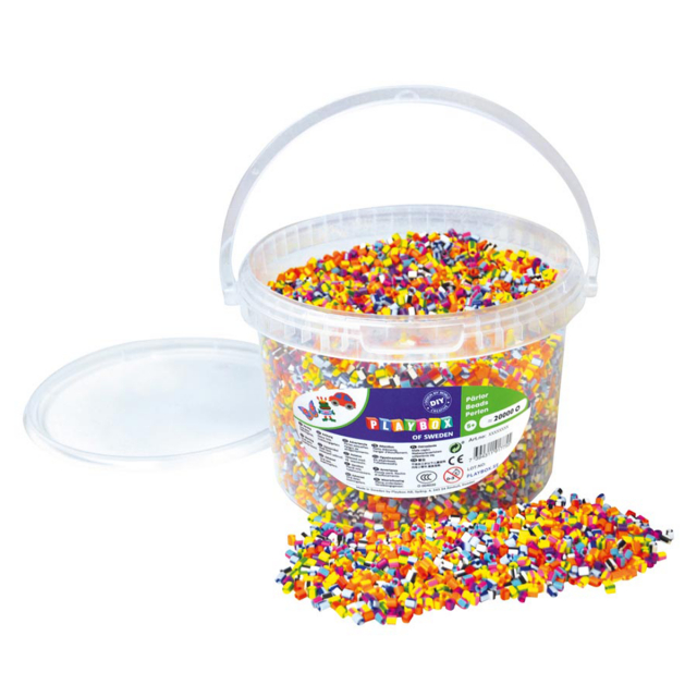 Ironing Beads striped mix 20 000 pcs in bucket