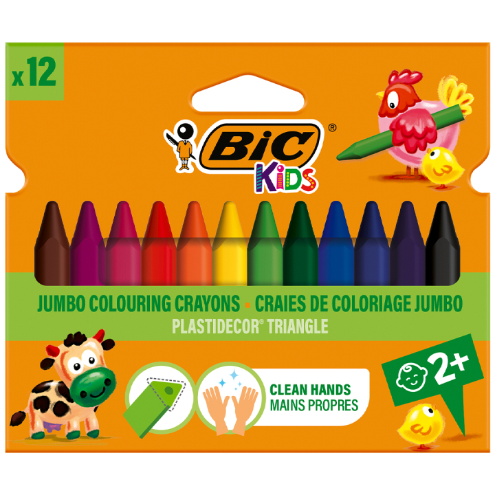 Kids Plastidecor Triangle Crayons 12-set in the group Kids / Kids' Pens / Crayons for Kids at Pen Store (100257)