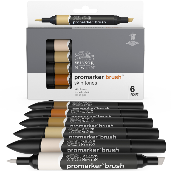 BrushMarker 6-set Skin Tones in the group Pens / Artist Pens / Brush Pens at Pen Store (100553)