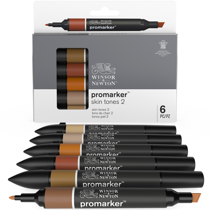 ProMarker 6-set Skin Tones 2 in the group Pens / Artist Pens / Felt Tip Pens at Pen Store (100564)