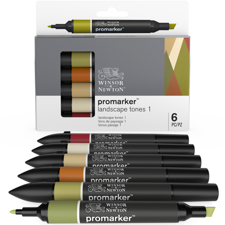 ProMarker 6-set Landscape Tones in the group Pens / Artist Pens / Felt Tip Pens at Pen Store (100566)