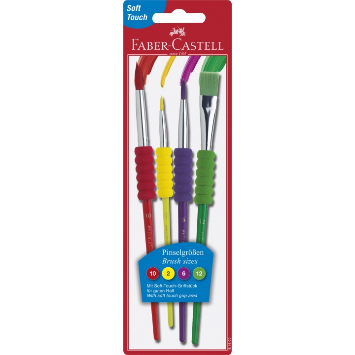 Brush Soft Grip - Set of 4 in the group Kids / Kids' Paint & Crafts / Paint Brushes for Kids at Pen Store (101396)