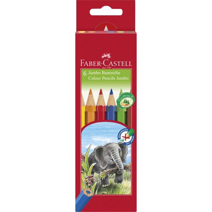 Jumbo Color Pencils - Set of 6 in the group Kids / Kids' Pens / Coloring Pencils for Kids at Pen Store (101407)