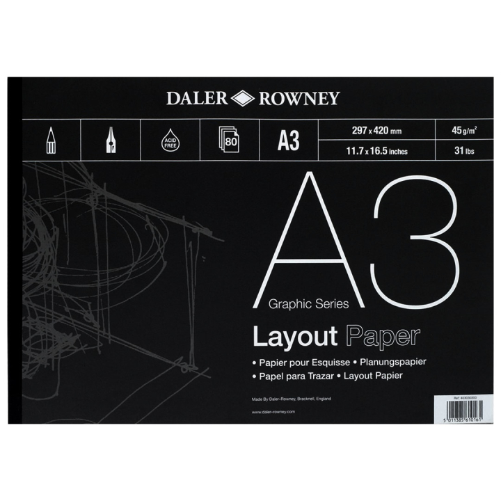 Layout Paper A3 in the group Paper & Pads / Artist Pads & Paper / Drawing & Sketch Pads at Pen Store (101459)