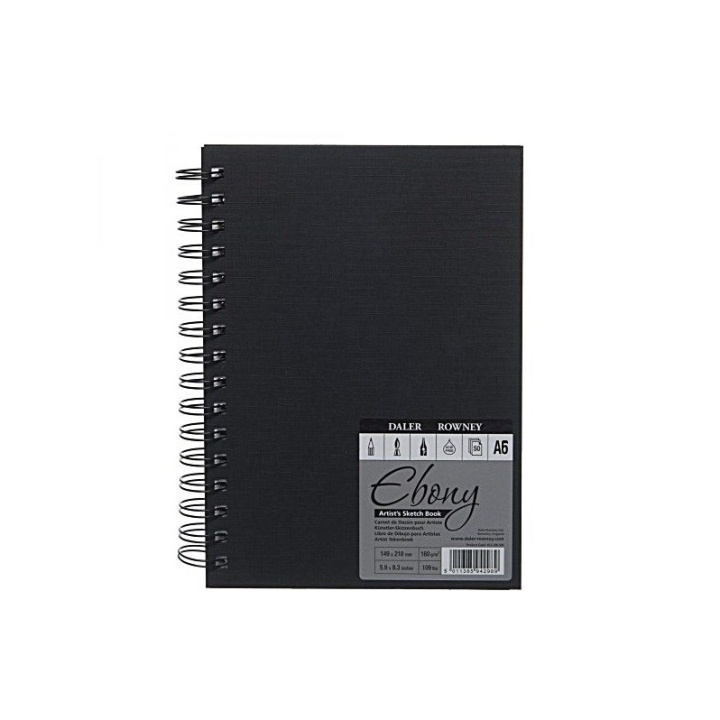 Ebony Artist's Sketch Book A6 in the group Paper & Pads / Artist Pads & Paper / Sketchbooks at Pen Store (101472)