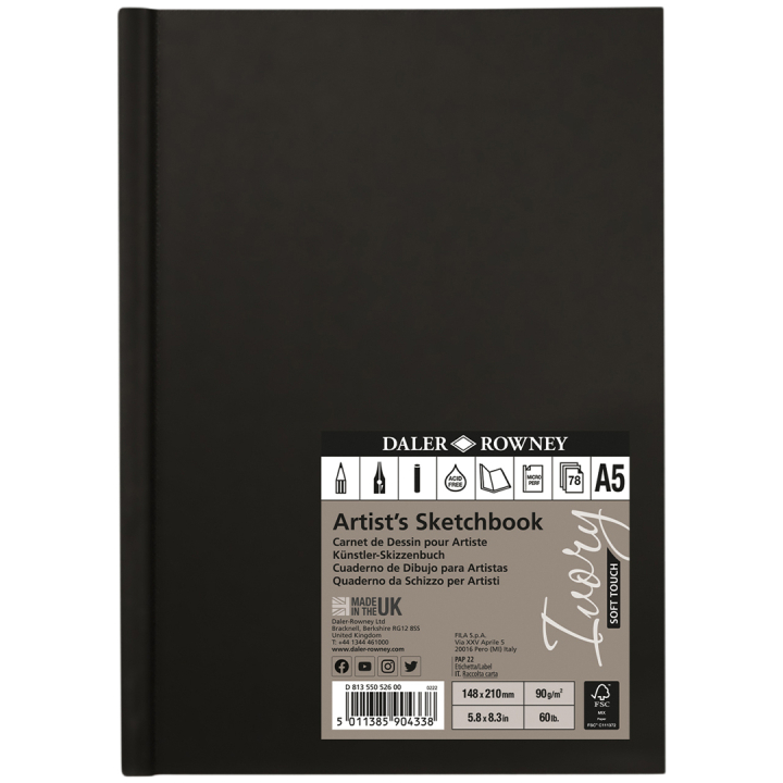 Ivory Sketchbook Hardcover A5 in the group Paper & Pads / Artist Pads & Paper / Sketchbooks at Pen Store (101473)