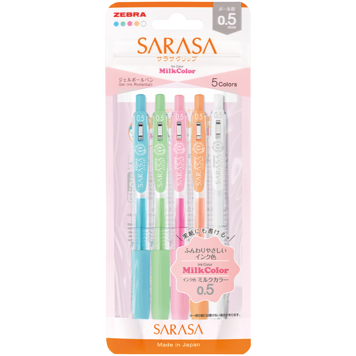 Sarasa Clip Milky 5-pack in the group Hobby & Creativity / Techniques / Bullet Journaling at Pen Store (102199)