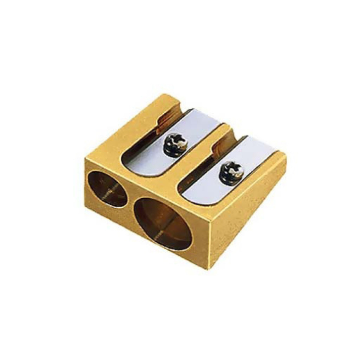 Sharpener Double Wedge Brass in the group Pens / Pen Accessories / Sharpeners at Pen Store (102257)