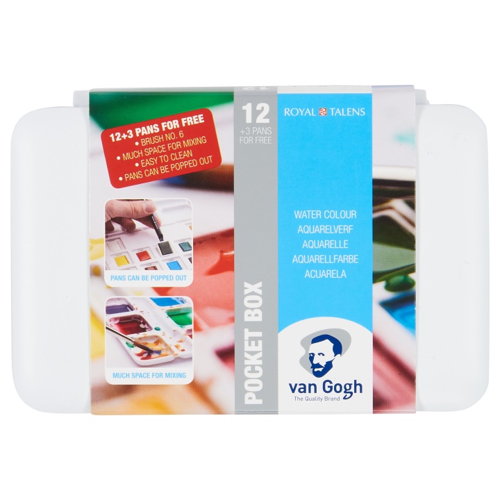 Pocket Box Water Color - Set of 15 in the group Art Supplies / Artist colours / Watercolor Paint at Pen Store (104063)