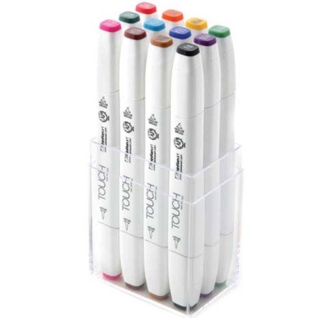 Twin Brush Marker 12-set Main in the group Pens / Artist Pens / Illustration Markers at Pen Store (105313)