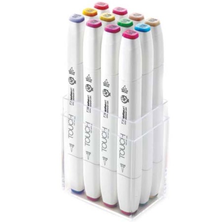 Twin Brush Marker 12-set Pastel in the group Pens / Artist Pens / Brush Pens at Pen Store (105314)