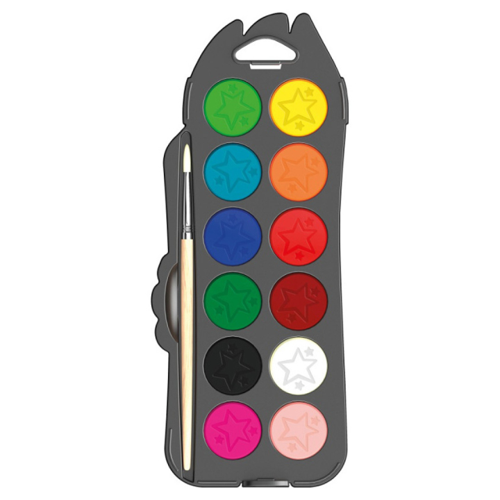 Color Peps Watercolour 12 x 30 mm + Brush in the group Kids / Kids' Paint & Crafts / Paint for Kids / Watercolors for Kids / Watercolor at Pen Store (108763)
