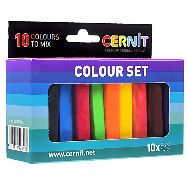 Colour Set 10x30g Cernit Clay in the group Hobby & Creativity / Create / Modelling Clay at Pen Store (108888)