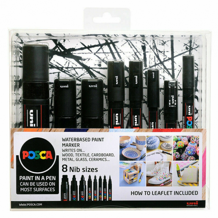 Posca Marker Black - Set of 8 in the group Pens / Artist Pens / Illustration Markers at Pen Store (110418)