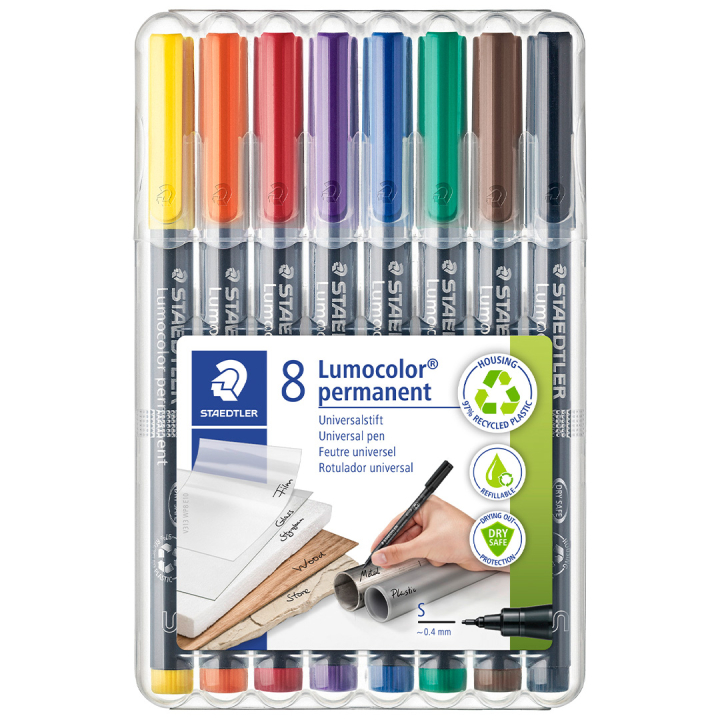 8-pack Lumocolor permanent Superfine in the group Pens / Office / Markers at Pen Store (111072)