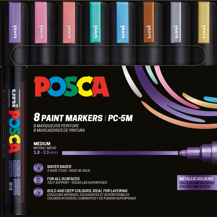 PC-5M Metallic Colours Set of 8 in the group Pens / Artist Pens / Illustration Markers at Pen Store (112630)