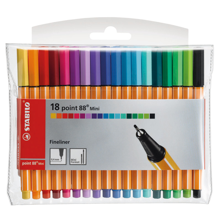 Point 88 Mini Fineliner 18-pack in the group Pens / Writing / Fineliners at Pen Store (125418)