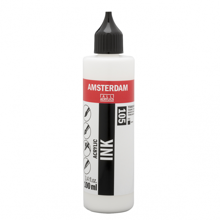Acrylic Ink 100 ml Titanium White in the group Art Supplies / Artist colours / Acrylic Paint at Pen Store (125675)