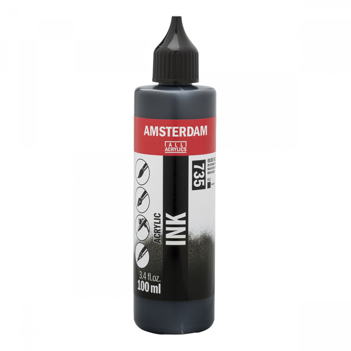 Acrylic Ink 100 ml Oxide Black in the group Art Supplies / Artist colours / Acrylic Paint at Pen Store (125676)