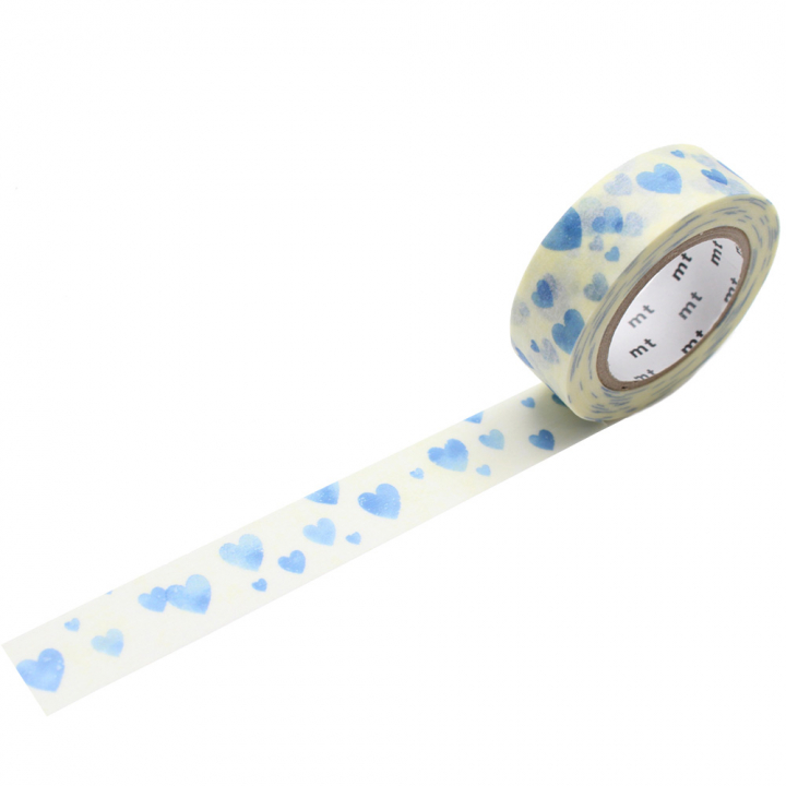 Washi-tape Heart Stamp Blue in the group Hobby & Creativity / Hobby Accessories / Washi Tape at Pen Store (126356)
