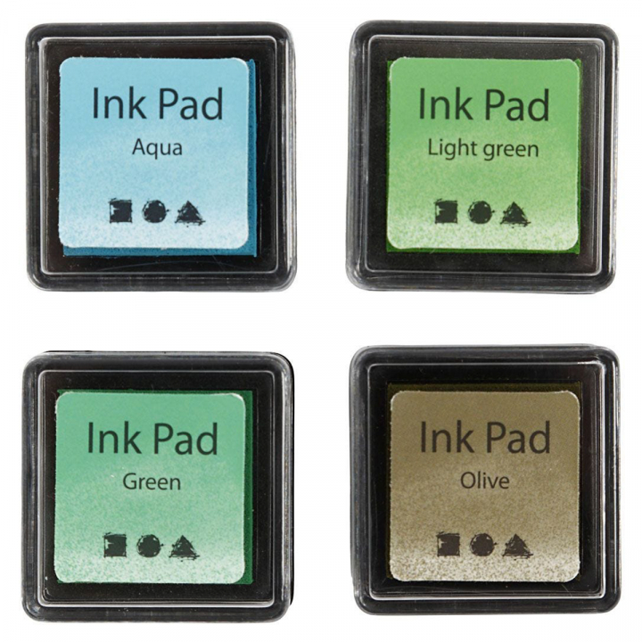Ink Pad 4-pack Green & light green in the group Hobby & Creativity / Hobby Accessories / Stamps at Pen Store (126576)