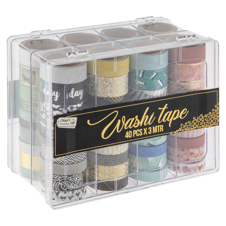 Washi tape 40-pack in storage box in the group Hobby & Creativity / Hobby Accessories / Washi Tape at Pen Store (128586)