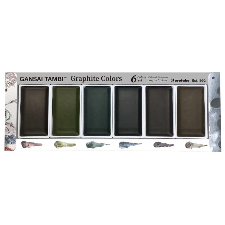 Gansai Tambi Aquarelle 6-set Graphite Colors in the group Art Supplies / Artist colours / Watercolour Paint / Watercolour pans at Pen Store (128725)