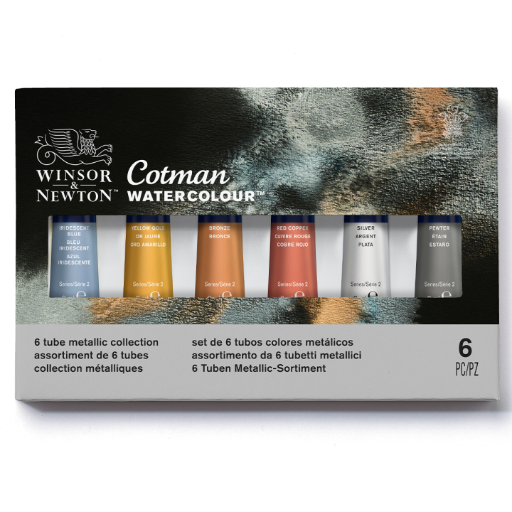 Cotman Water Color Metallic Collection Tubes 8 ml 6-set in the group Art Supplies / Artist colours / Watercolor Paint at Pen Store (129130)