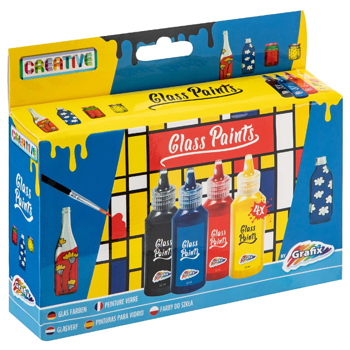 Glass Paints 4-set in the group Hobby & Creativity / Paint / Glass & Porcelain Paint at Pen Store (129347)