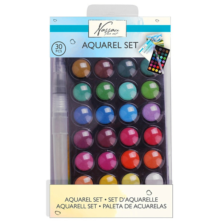 Aquarel 28-set + accessories in the group Art Supplies / Artist colours / Watercolour Paint / Watercolour pans at Pen Store (129361)