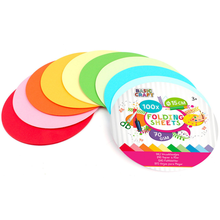 Folding sheets Round 15cm 100-pack in the group Kids / Fun and learning / Paper & Drawing Pad for Kids / Origami pape at Pen Store (129385)