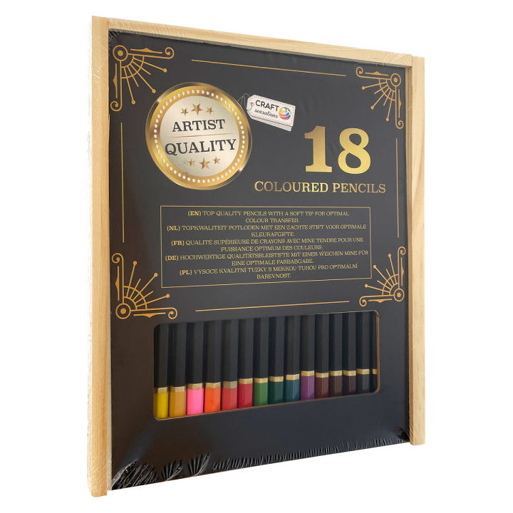 Colouring pencils 18-set Wooden box in the group Pens / Artist Pens / Colored Pencils at Pen Store (129391)