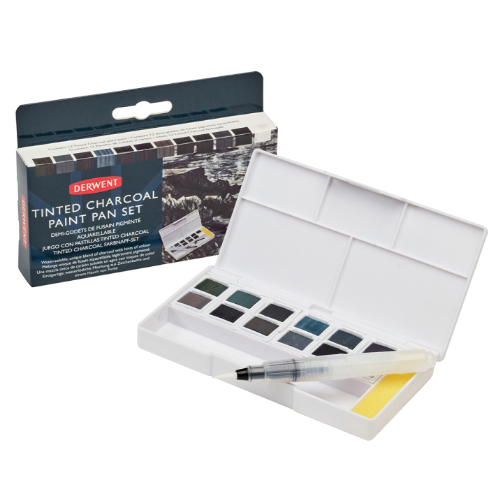 Tinted Charcoal Paint Pan Set 12 Half pans in the group Art Supplies / Artist colours / Watercolor Paint at Pen Store (129568)