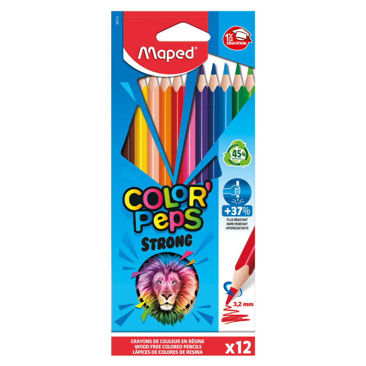 Colouring Pencils Color Peps Strong Pack of 12 in the group Kids / Kids' Pens / Coloring Pencils for Kids at Pen Store (129637)