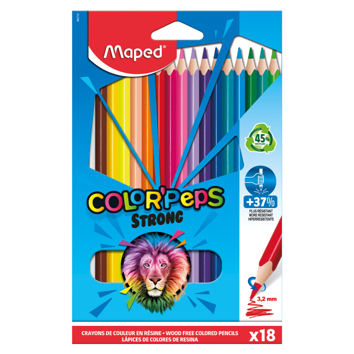 Colouring Pencils Color Peps Strong Pack of 18 in the group Kids / Kids' Pens / Coloring Pencils for Kids at Pen Store (129638)
