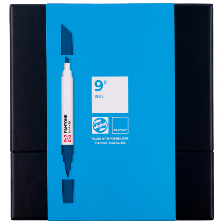 Marker Set of 9 Blue in the group Pens / Artist Pens / Illustration Markers at Pen Store (130485)