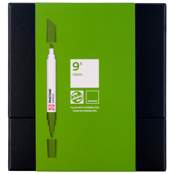 Marker Set of 9 Green in the group Pens / Artist Pens / Illustration Markers at Pen Store (130487)