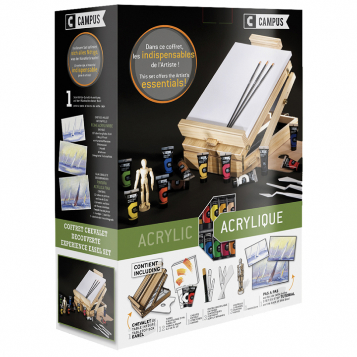 Campus Acrylic set XL with easel in the group Art Supplies / Art Sets / Beginner sets at Pen Store (130567)