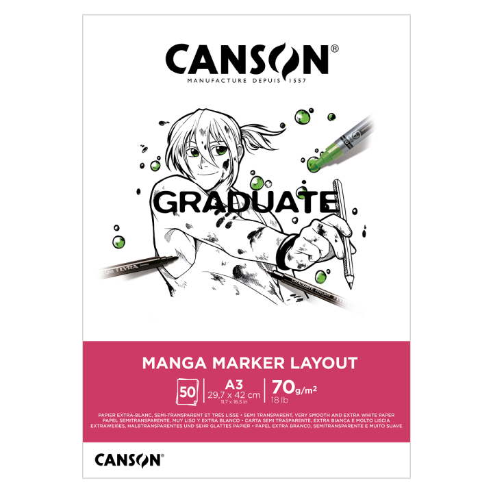 Graduate Manga Marker Layout Pad A3 70 g in the group Paper & Pads / Artist Pads & Paper / Marker Pads at Pen Store (130659)