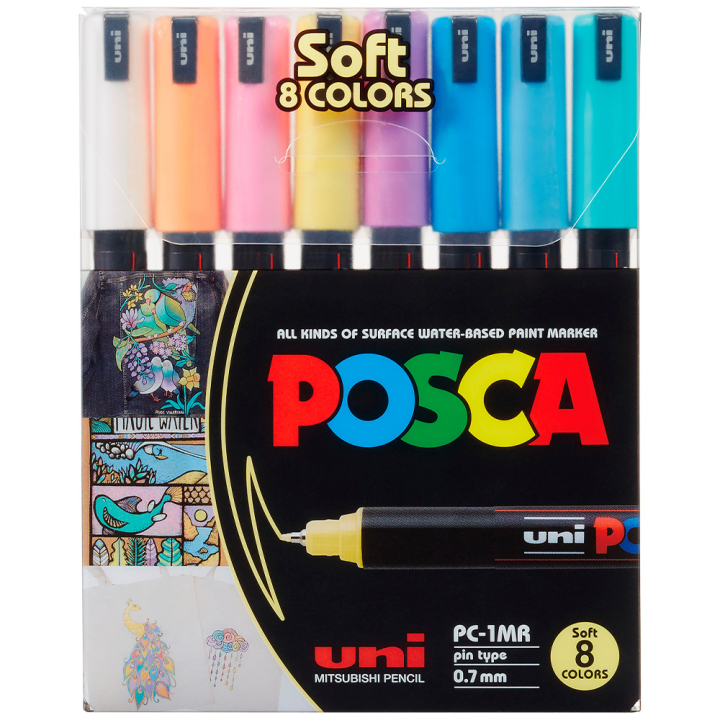 PC-1MR Soft Colours Set of 8 in the group Pens / Artist Pens / Acrylic Markers at Pen Store (130696)