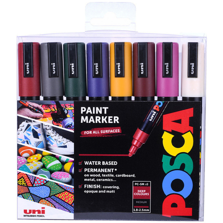 PC-5M Deep Colours Set of 8 in the group Pens / Artist Pens / Acrylic Markers at Pen Store (130700)