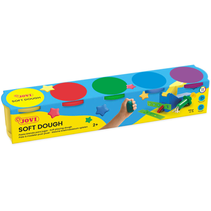 Soft Modelling Dough 5x110g Basic Colours in the group Kids / Kids' Paint & Crafts / Modelling Clay for Kids at Pen Store (131132)
