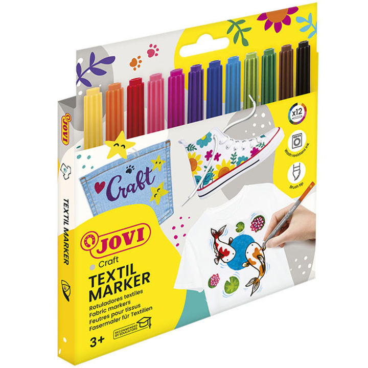 Textile pens Pack of 12 (3 years+) in the group Hobby & Creativity / Paint / Fabric Markers and Dye at Pen Store (131270)