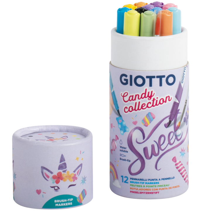 Candy Collection Turbo Soft Brush Pen set of 12 in the group Kids / Kids' Pens / Coloring Pencils for Kids at Pen Store (131401)