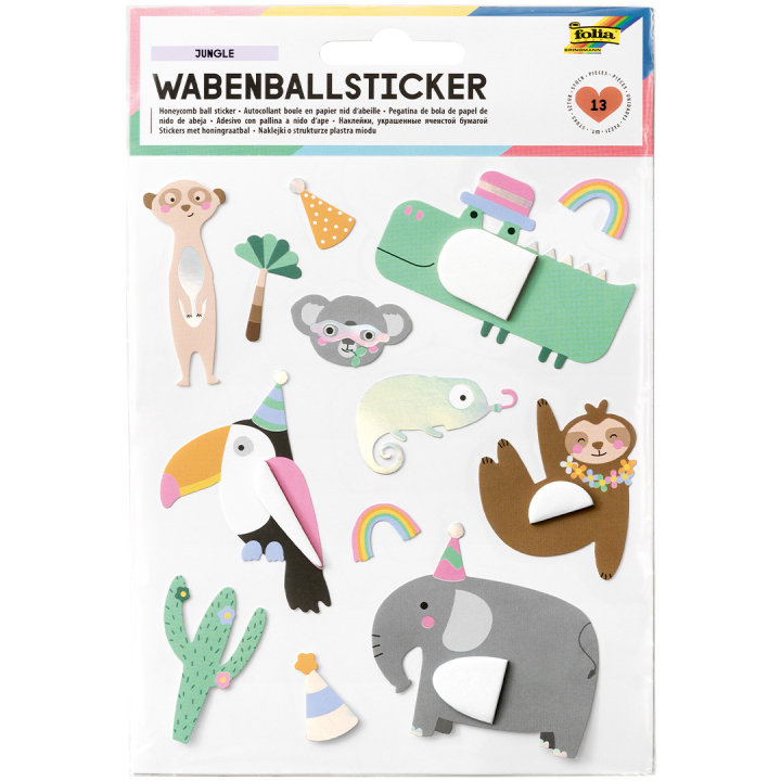 Stickers Honeycomb ball Jungle 1 Sheets in the group Kids / Fun and learning / Stickers at Pen Store (131555)