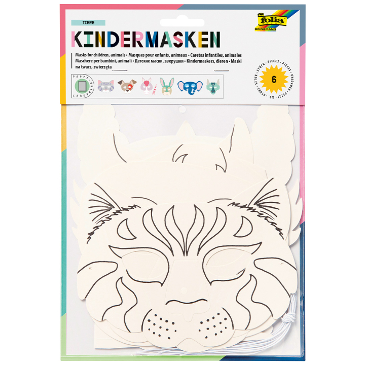 Children's Masks Animals 6-pack in the group Kids / Fun and learning / Birthday Parties at Pen Store (131574)