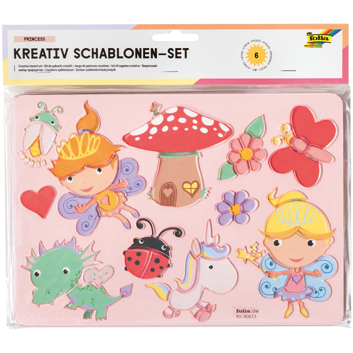 Stencils for children Princess 6-pack in the group Hobby & Creativity / Hobby Accessories / Stencils at Pen Store (131626)