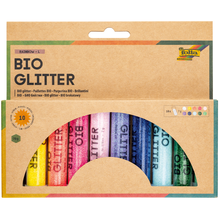 Bio Glitter Mix Rainbow 10-pack in the group Kids / Fun and learning / Glitter and sequins at Pen Store (131640)