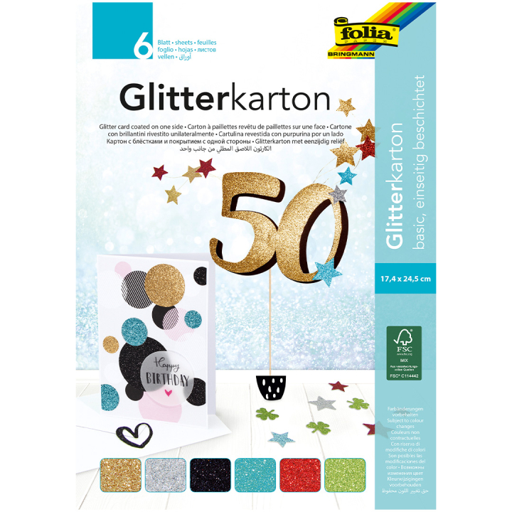 Glitter board pad Basic 6 Sheets in the group Kids / Fun and learning / Paper & Drawing Pad for Kids at Pen Store (131656)