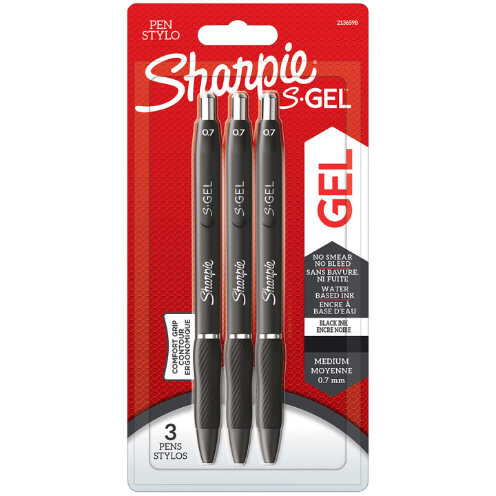 S-Gel 0,7 mm 3-pack Black in the group Pens / Writing / Gel Pens at Pen Store (131701)
